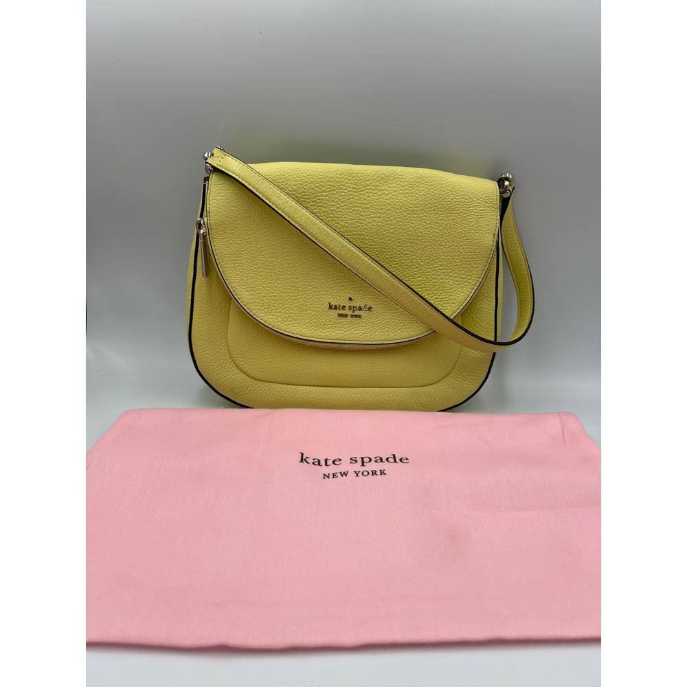Kate Spade New York Cobble Hill Small Ella Yellow Pebbled Leather Crossbody Bag
